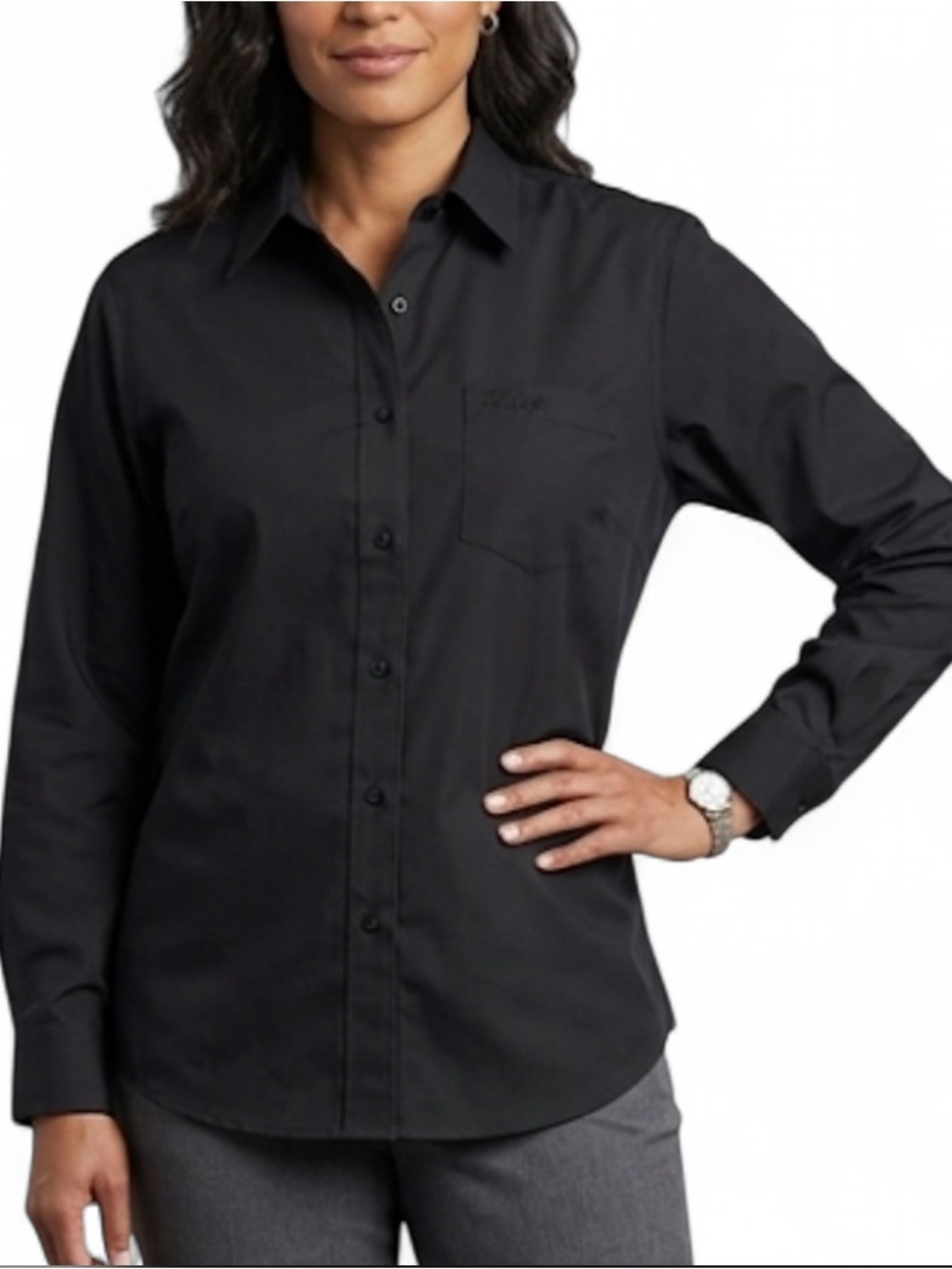 Foxcroft Black Women's Button-Down Shirt